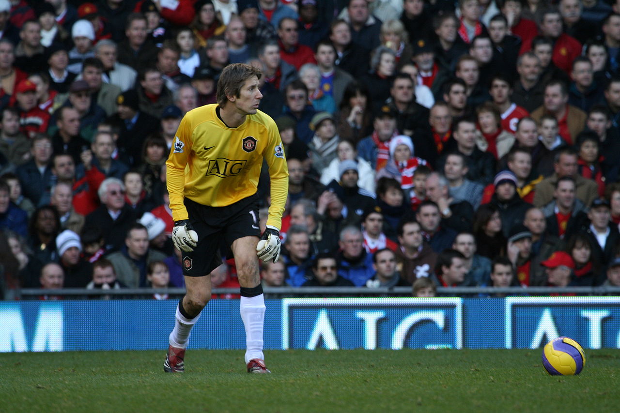 Edwin van der Sar playing for Manchester United F.C.