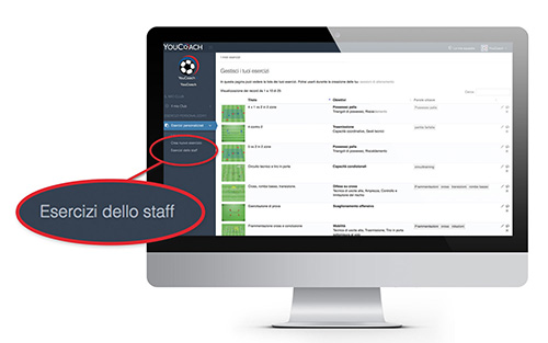 Condividere esercizi con YouCoachApp esercizi staff